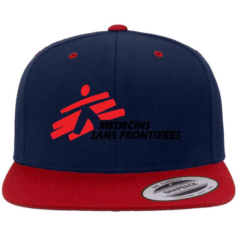 Medcins Sans Frontieres Logo Black Premium Flat Bill Snapback Cap