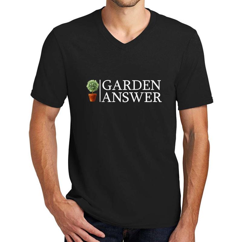 Women's Garden Answer Unisex V-Neck T-Shirt Men Black