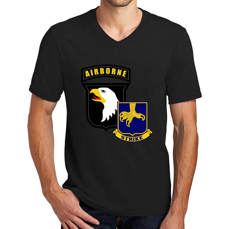 101St Airborne Division - 502 Infantry S Unisex V-Neck T-Shirt Men Black