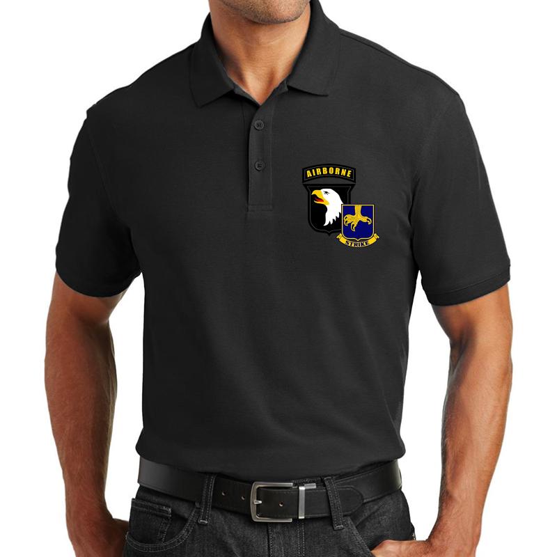 101St Airborne Division - 502 Infantry S Unisex Polo Jersey Sport Shirt Men Black