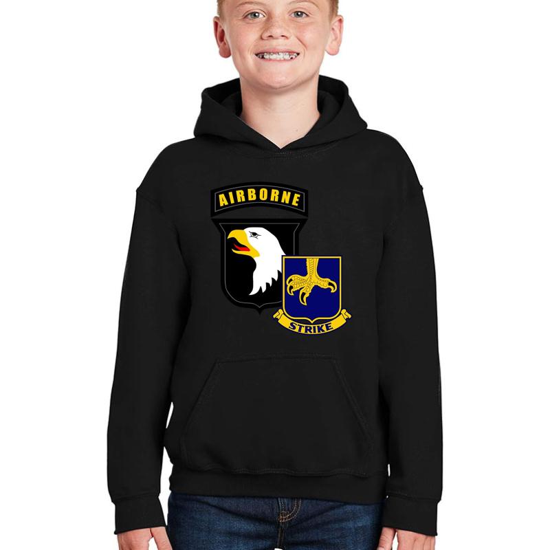 101St Airborne Division - 502 Infantry S Youth Hooded Sweatshirt Boy Black