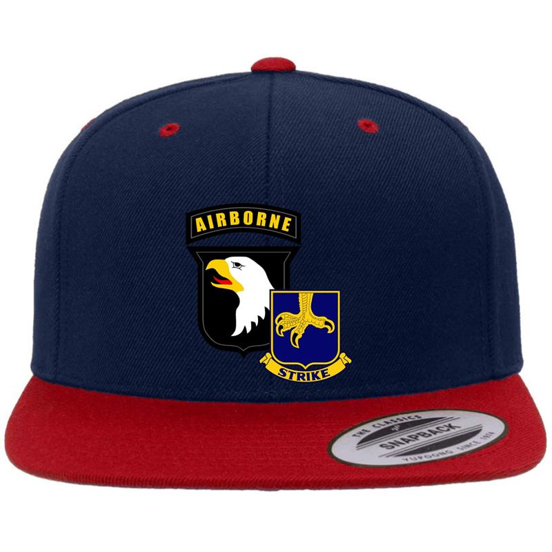 101St Airborne Division - 502 Infantry S Premium Flat Bill Snapback Cap  Navy