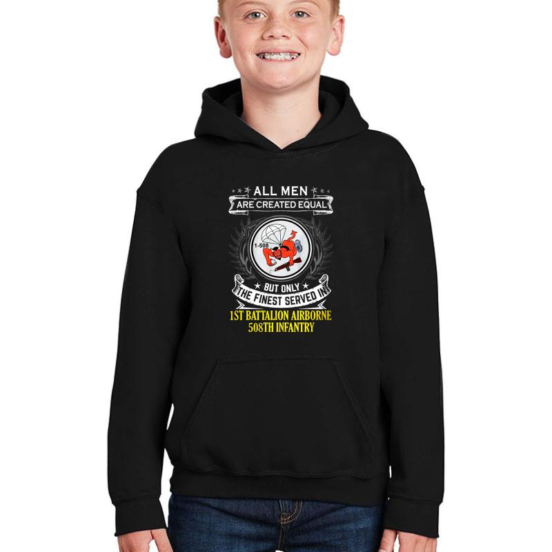 1St Battalion Airborne 508Th Infantry Youth Hooded Sweatshirt Boy Black