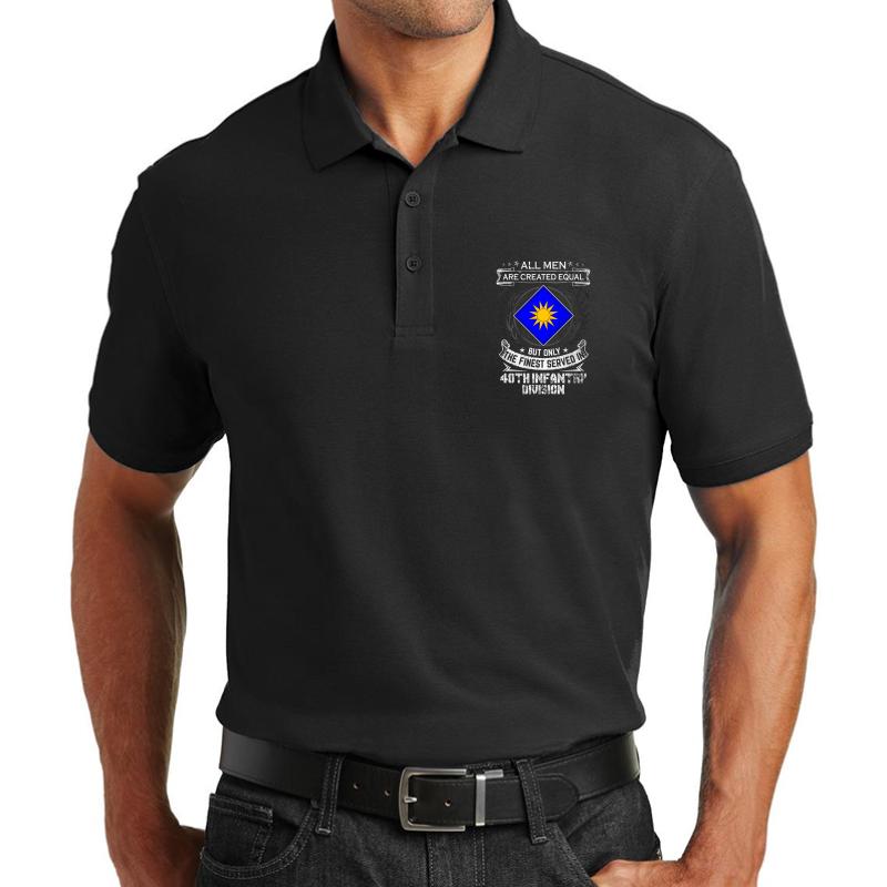 40Th Infantry Division Unisex Polo Jersey Sport Shirt Men Black