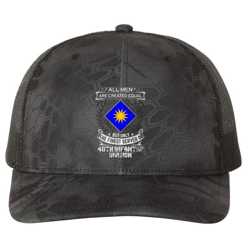 40Th Infantry Division Richardson Premium Trucker Snapback Cap  Kryptek Typhon Black