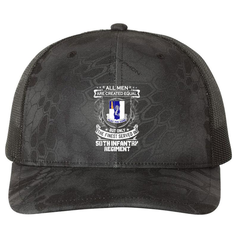 50Th Infantry Regiment Richardson Premium Trucker Snapback Cap  Kryptek Typhon Black