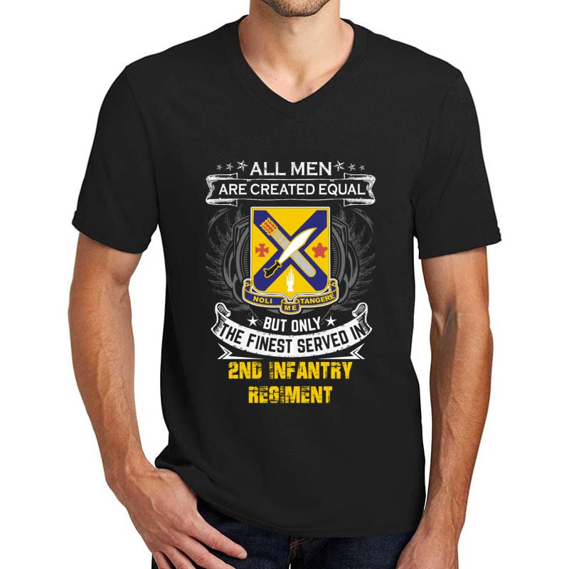 2Nd Infantry Regiment Unisex V-Neck T-Shirt Men Black