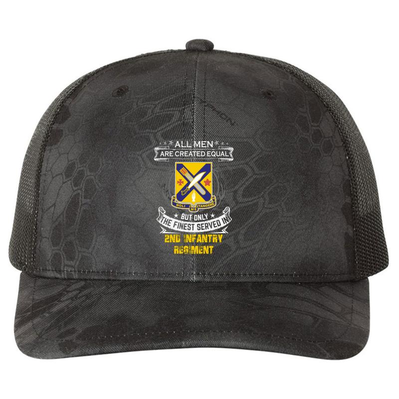 2Nd Infantry Regiment Richardson Premium Trucker Snapback Cap  Kryptek Typhon Black