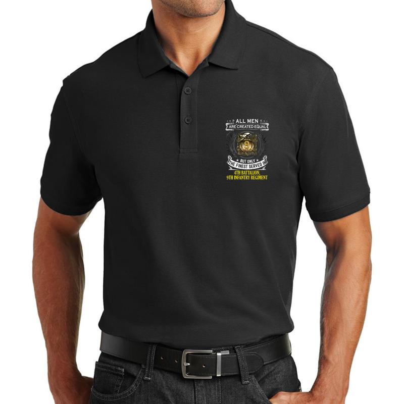 4Th Battalion 9Th Infantry Regimant Unisex Polo Jersey Sport Shirt Men Black