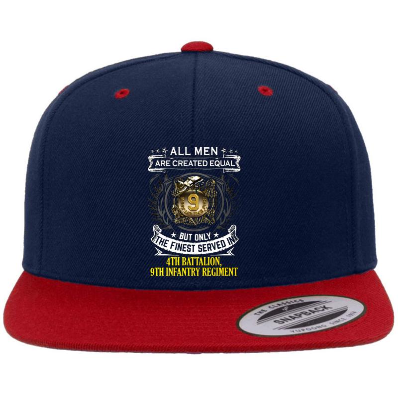 4Th Battalion 9Th Infantry Regimant Premium Flat Bill Snapback Cap  Navy