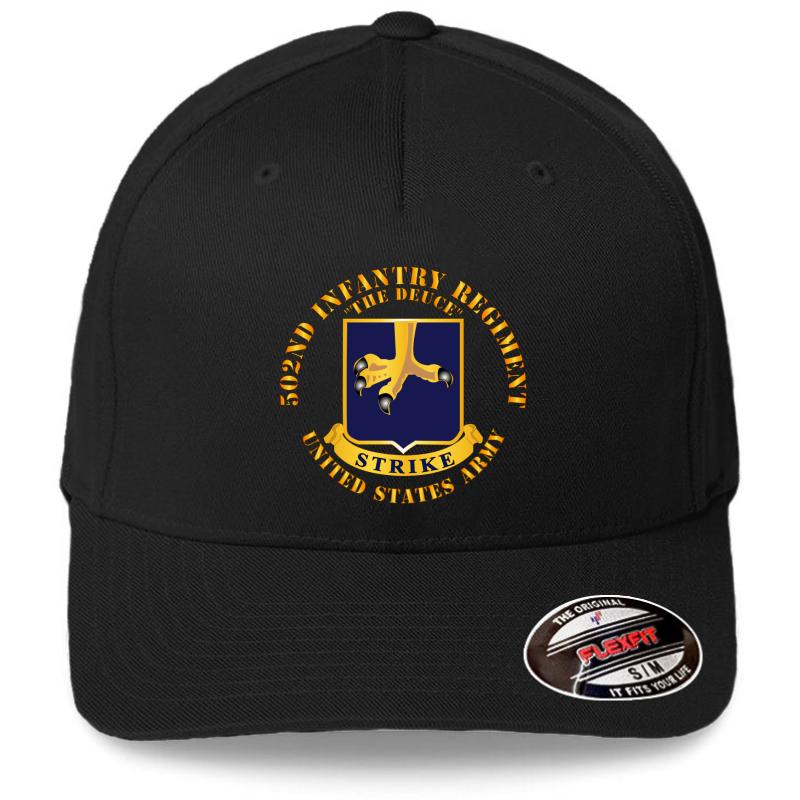 502Nd Infantry Regiment Flexfit Baseball Cap  Black