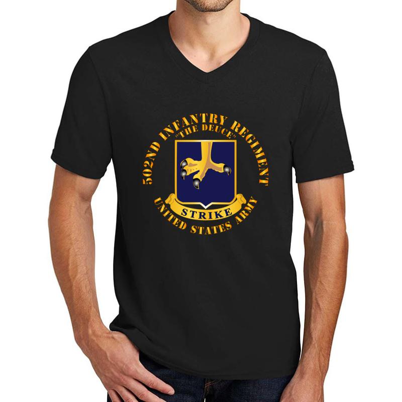 502Nd Infantry Regiment Unisex V-Neck T-Shirt Men Black