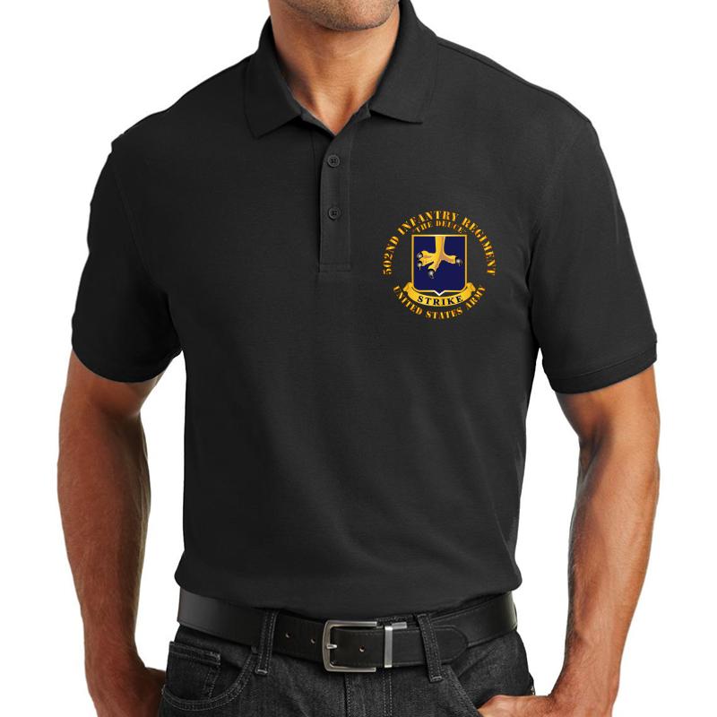 502Nd Infantry Regiment Unisex Polo Jersey Sport Shirt Men Black