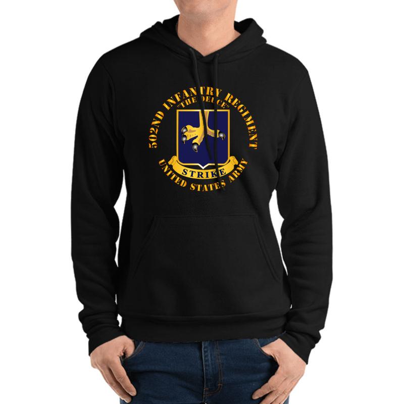 502Nd Infantry Regiment Unisex Hooded Sweatshirt Men Black