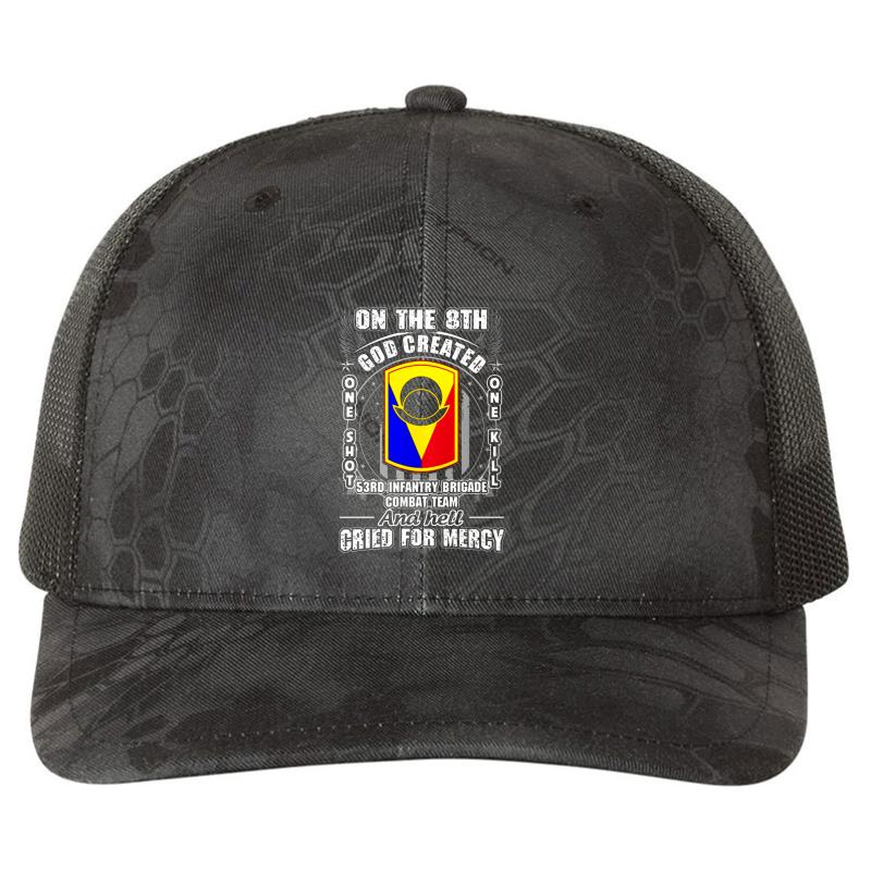 53Rd Infantry Brigade Combat Team Richardson Premium Trucker Snapback Cap  Kryptek Typhon Black