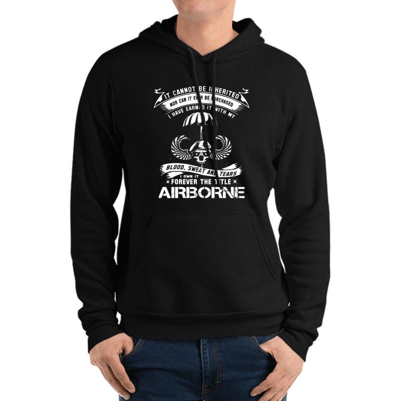 Airborne Infantry Mom Airborne Jump Wing Unisex Hooded Sweatshirt Men Black