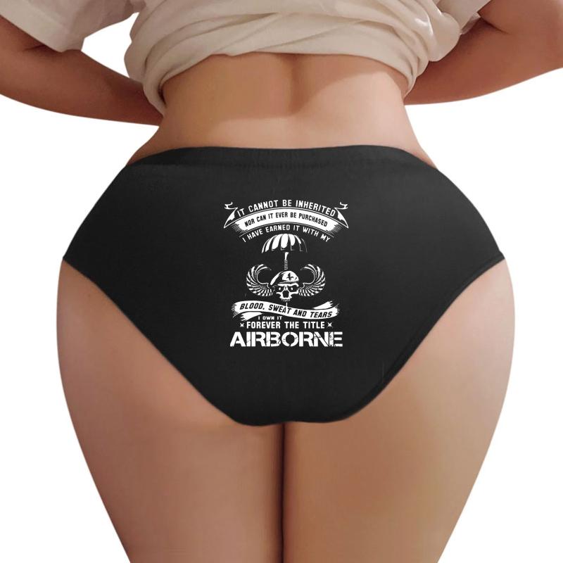 Airborne Infantry Mom Airborne Jump Wing Women Underwear Panties Women Black