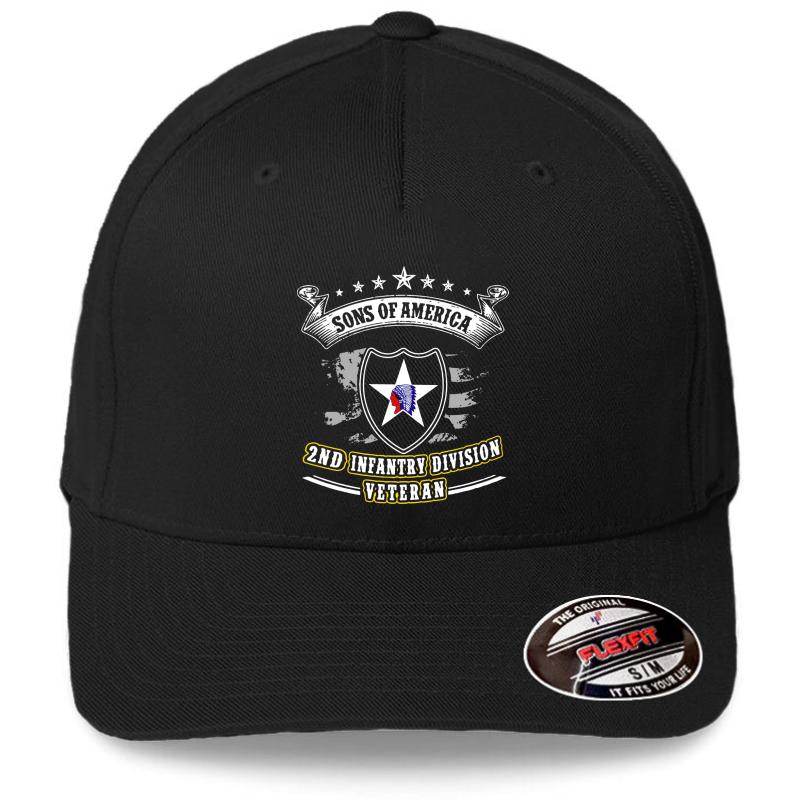 2Nd Infantry Division United States  Flexfit Baseball Cap  Black