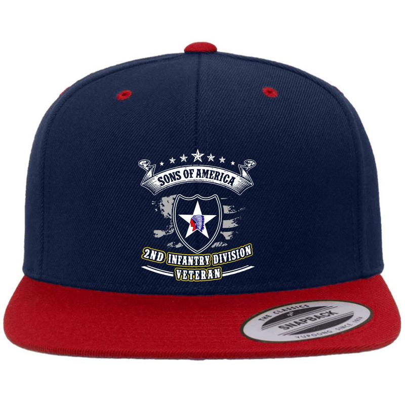 2Nd Infantry Division United States  Premium Flat Bill Snapback Cap  Navy