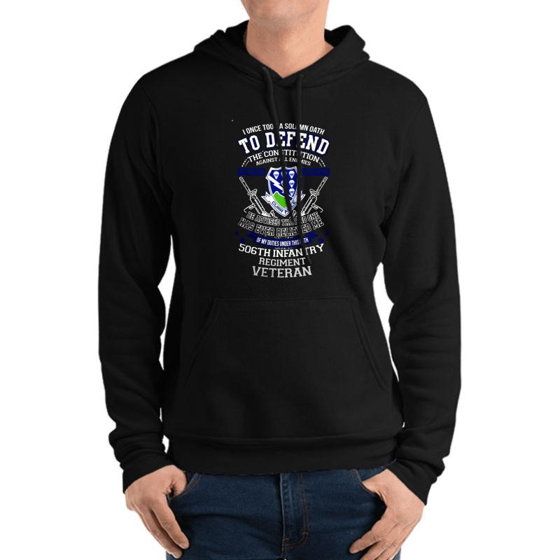 506Th Infantry Regiment Unisex Hooded Sweatshirt Men Black