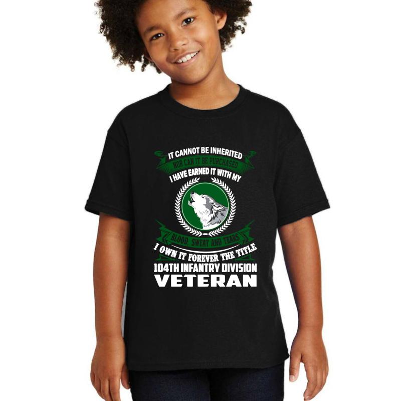 104Th Infantry Division Veteran Youth T-Shirt Boy Black