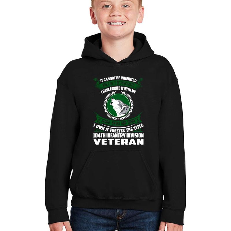 104Th Infantry Division Veteran Youth Hooded Sweatshirt Boy Black