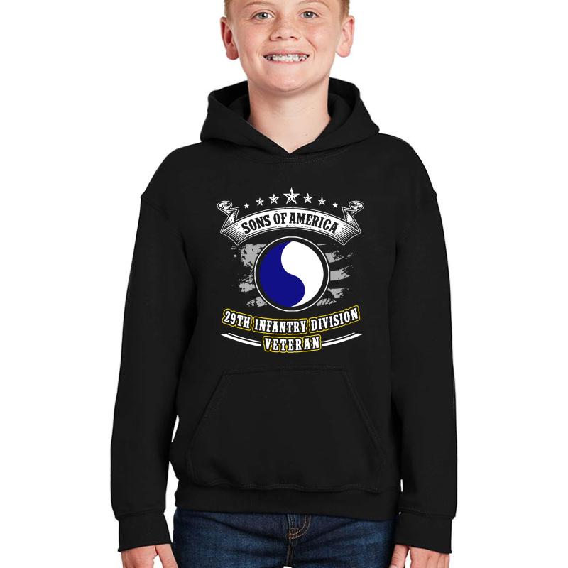 29Th Infantry Division United States  Youth Hooded Sweatshirt Boy Black