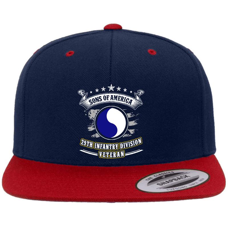 29Th Infantry Division United States  Premium Flat Bill Snapback Cap  Navy