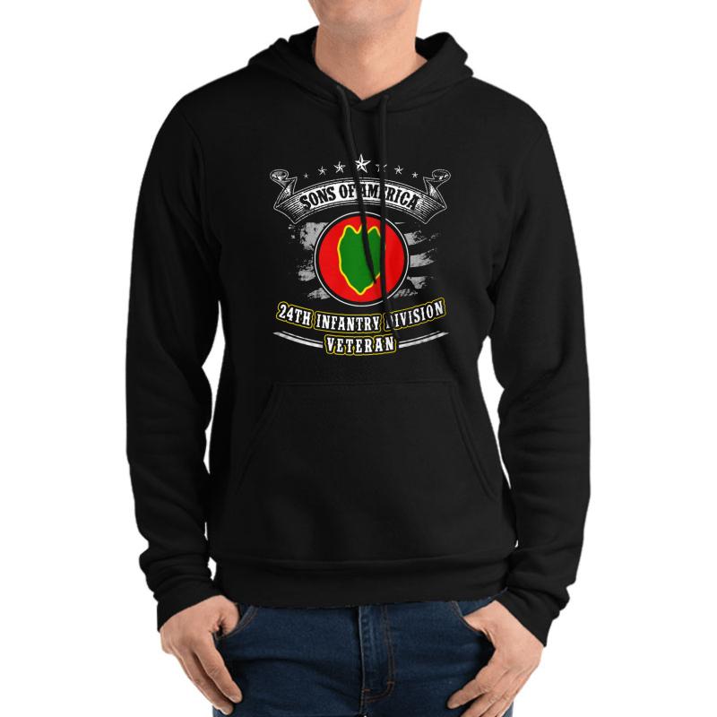 24Th Infantry Division United States  Unisex Hooded Sweatshirt Men Black