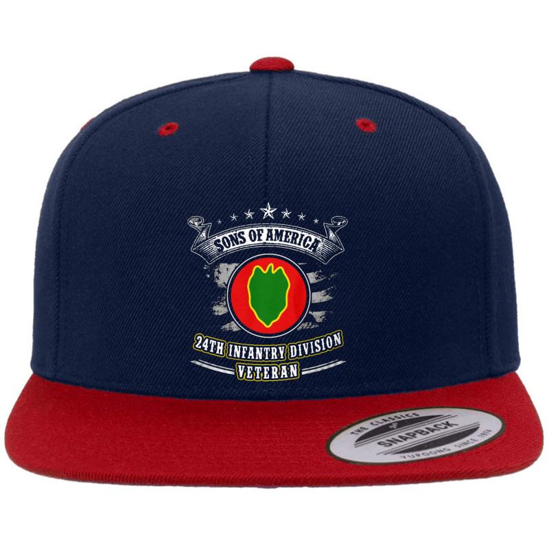 24Th Infantry Division United States  Premium Flat Bill Snapback Cap  Navy