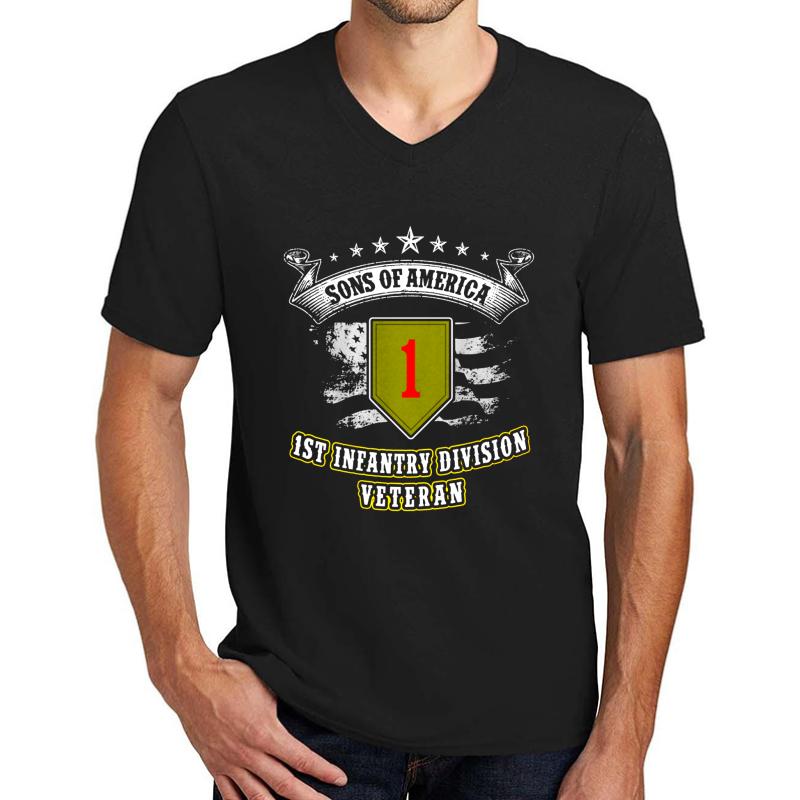 1St Infantry Division United States  Unisex V-Neck T-Shirt Men Black