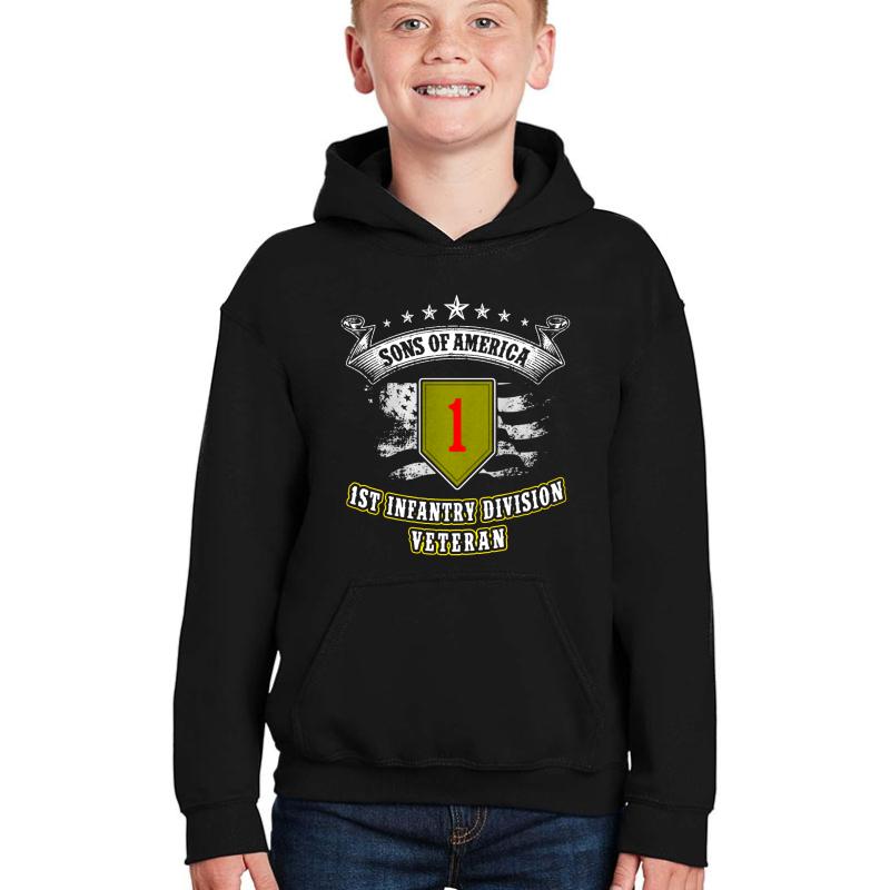 1St Infantry Division United States  Youth Hooded Sweatshirt Boy Black