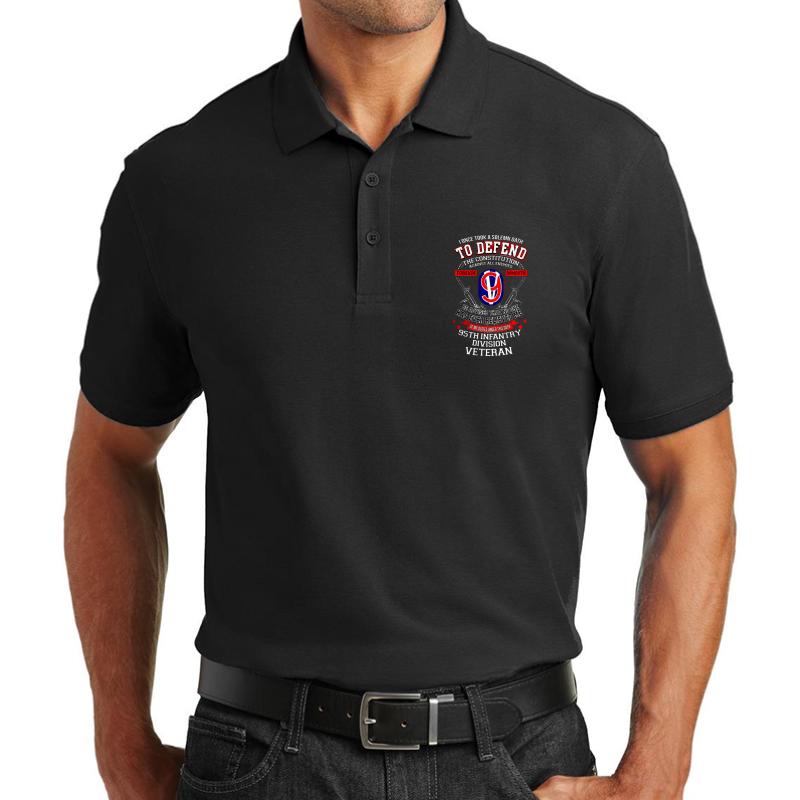 95Th Infantry Division Unisex Polo Jersey Sport Shirt Men Black