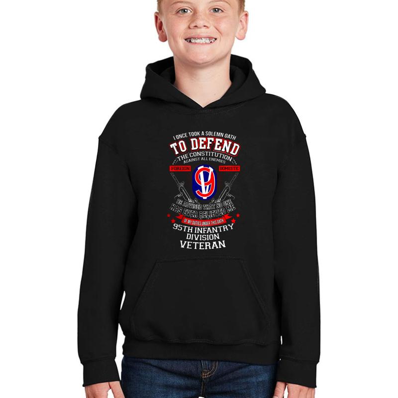 95Th Infantry Division Youth Hooded Sweatshirt Boy Black