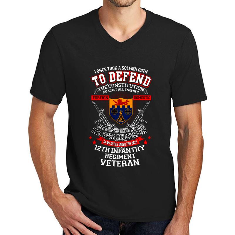 12Th Infantry Regiment Unisex V-Neck T-Shirt Men Black