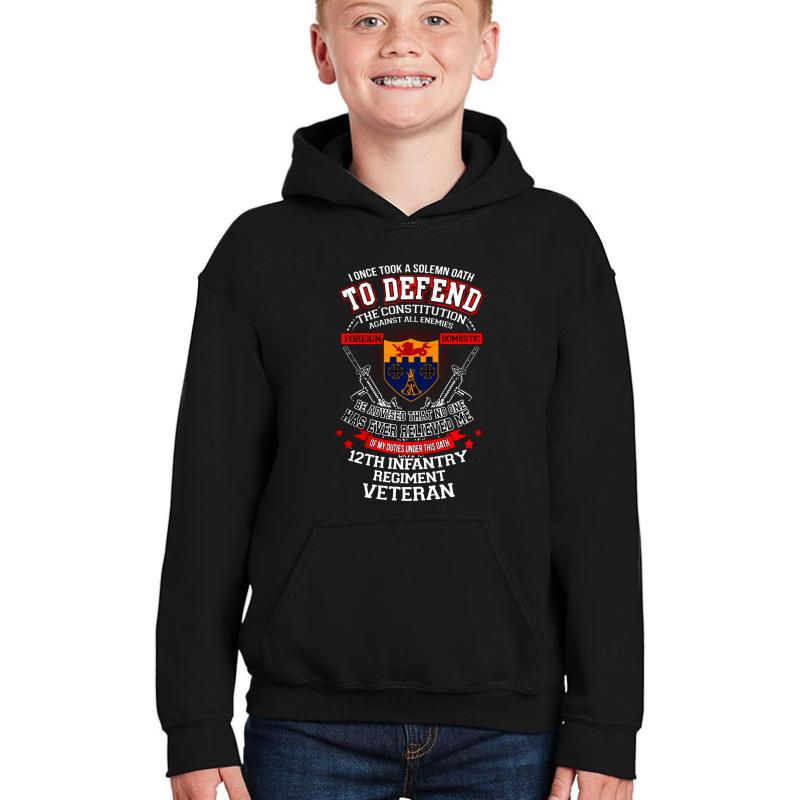 12Th Infantry Regiment Youth Hooded Sweatshirt Boy Black