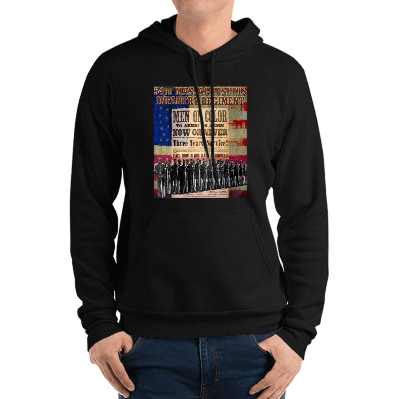 54Th Massachusetts Infantry Regiment Unisex Hooded Sweatshirt Men Black