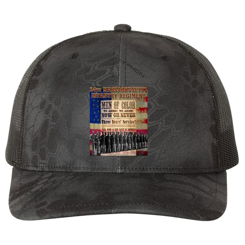 54Th Massachusetts Infantry Regiment Richardson Premium Trucker Snapback Cap  Kryptek Typhon Black