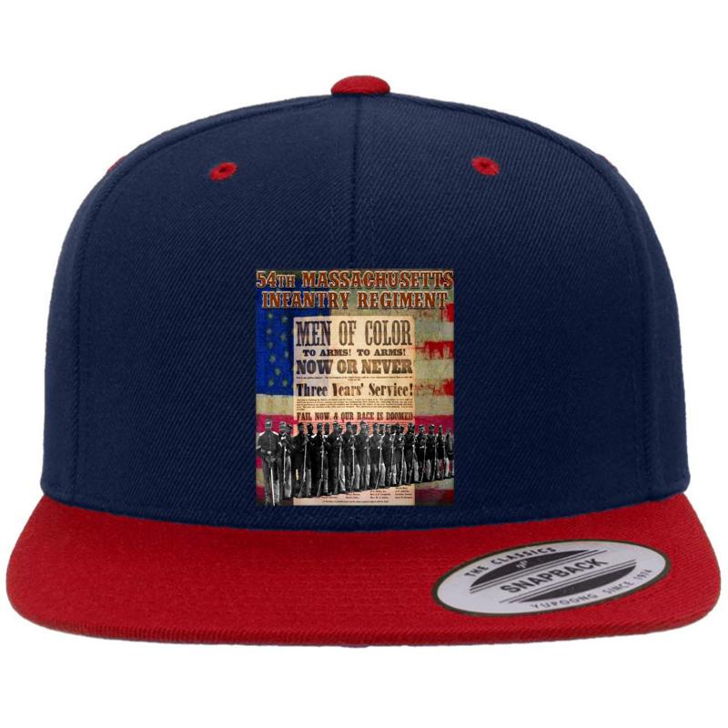 54Th Massachusetts Infantry Regiment Premium Flat Bill Snapback Cap  Navy