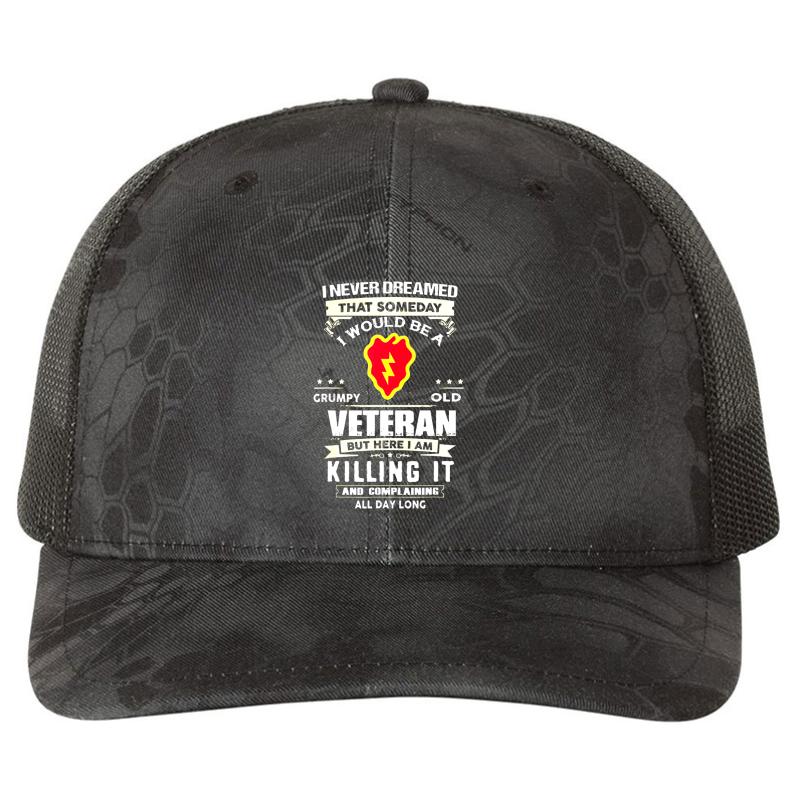 25Th Infantry Division Veteran Tshirt Richardson Premium Trucker Snapback Cap  Kryptek Typhon Black