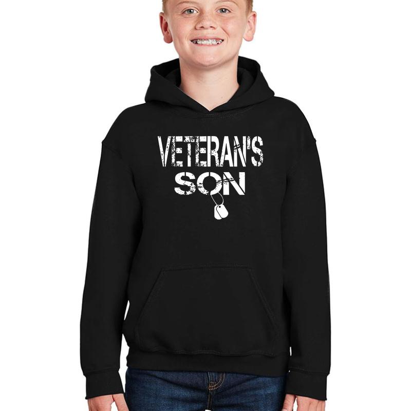 Veterans Son Youth Hooded Sweatshirt Boy Black