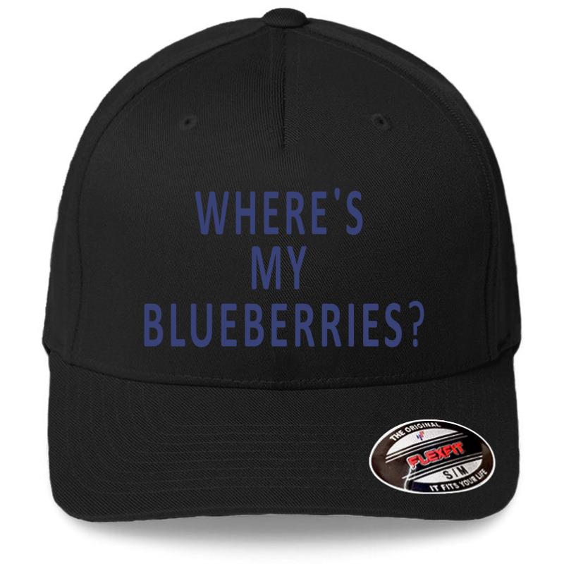 Where's My Blueberries Flexfit Baseball Cap  Black