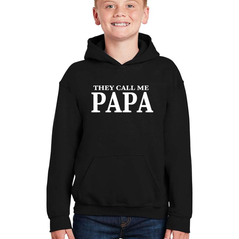 They Call Me Papa Youth Hooded Sweatshirt Boy Black