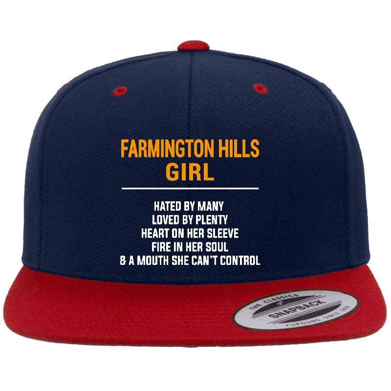 Farmington Hills Mi Girl - Heart On Sleeve. Customizable City Flexfit Baseball Caps