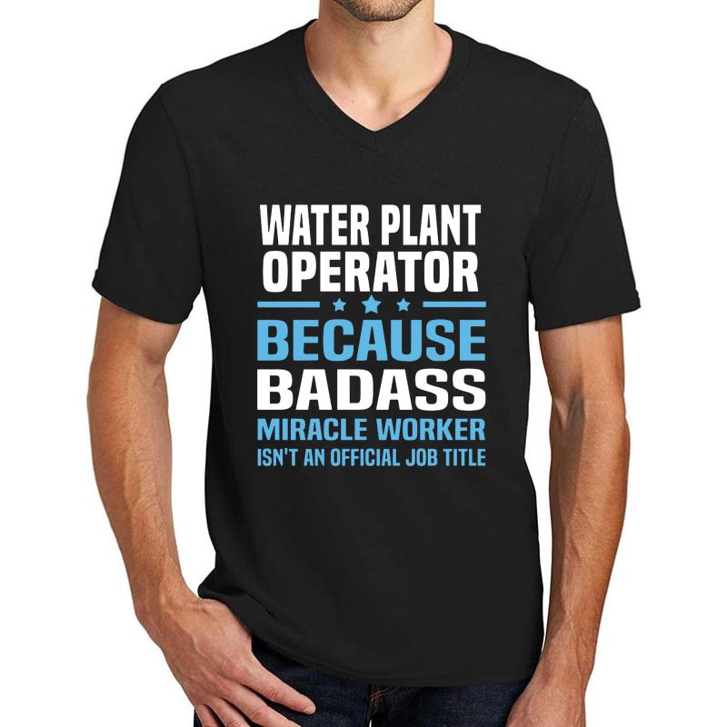 Water Plant Operator Unisex V-Neck T-Shirt Men Black