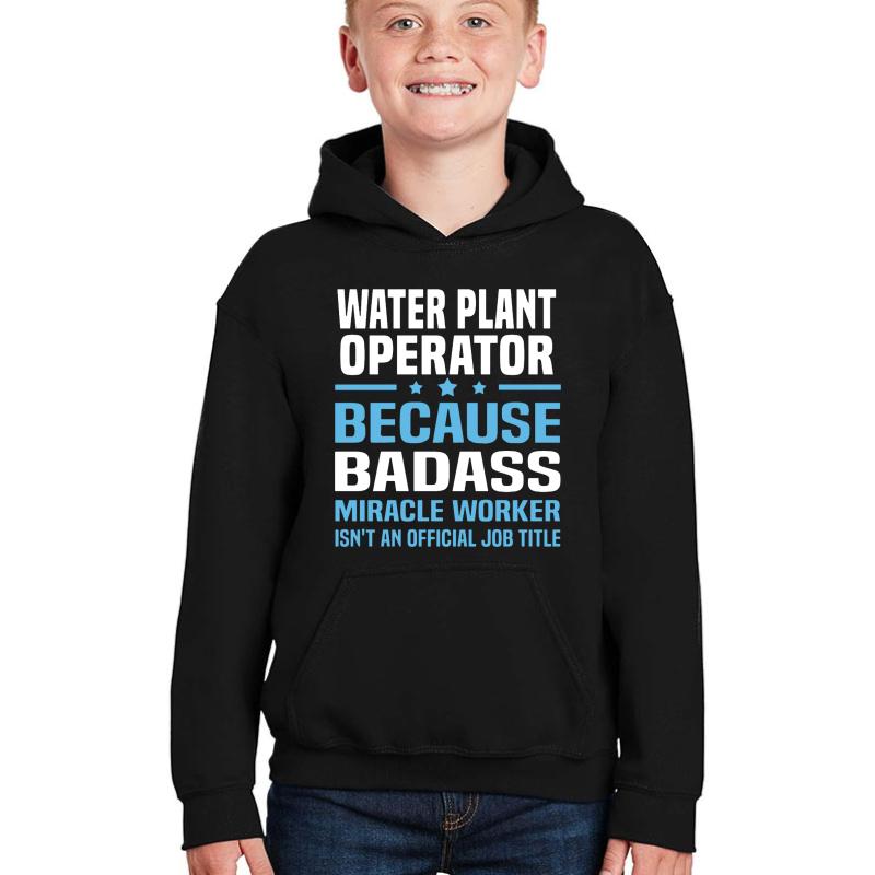 Water Plant Operator Youth Hooded Sweatshirt Boy Black