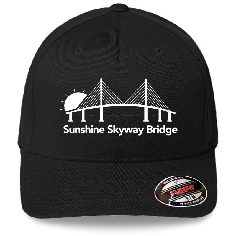 Women's Sunshine Skyway Bridge Shirt Flexfit Baseball Cap  Black