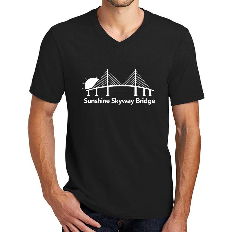 Women's Sunshine Skyway Bridge Shirt Unisex V-Neck T-Shirt Men Black