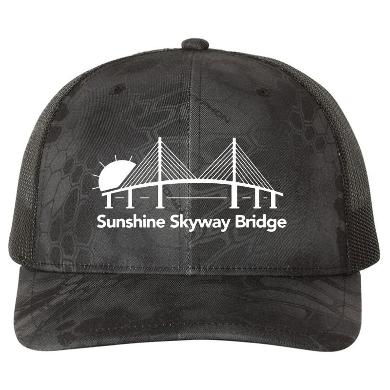 Women's Sunshine Skyway Bridge Shirt Richardson Premium Trucker Snapback Cap  Kryptek Typhon Black