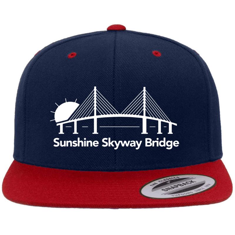 Women's Sunshine Skyway Bridge Shirt Premium Flat Bill Snapback Cap  Navy